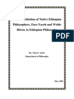 The Contribution of Native Ethiopian Philosophers - Zara Yacob and Wolde Hiwot - To Ethiopian Philosophy by Tassew Asfaw
