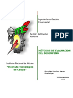 Métodos de Evaluación de Desempeño