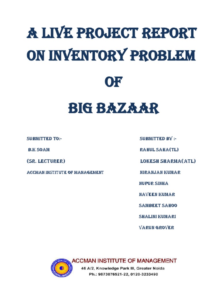 Inventory Management Analysis at Big Bazaar | PDF | Inventory | Retail