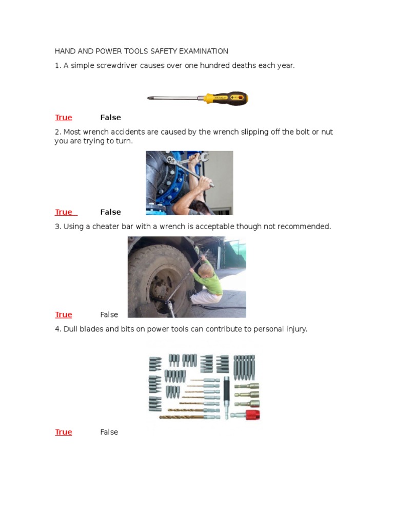 Power Tool Safety Examination Guide | PDF | Safety | Occupational ...