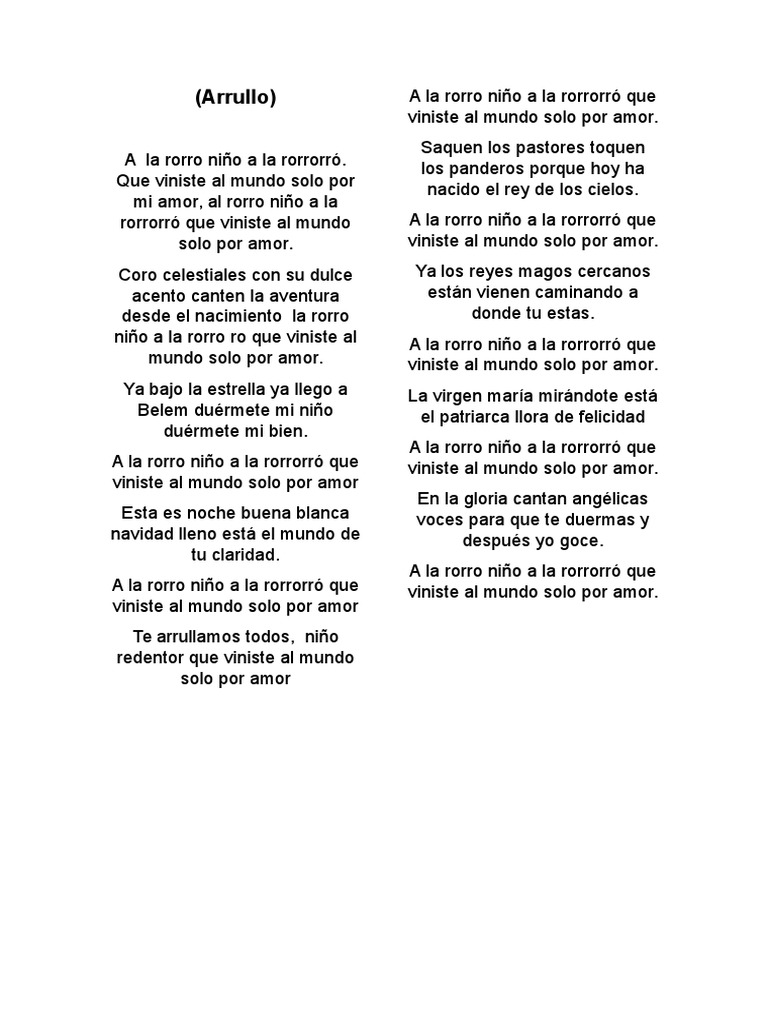 A La Rorro Niño A La Rorró | PDF | Poesía