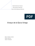 Ensayo de La Épica Griega y Homero