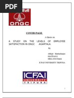 Cover Page: A Thesis On A Study On The Levels of Employee Satisfaction in Ongc Agartala