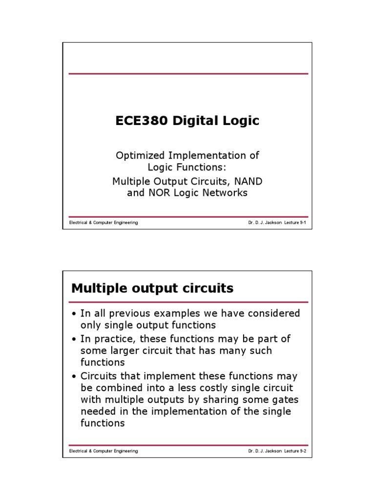 Optimizing Multiple Output Circuits | PDF | Logic Gate | Electrical ...