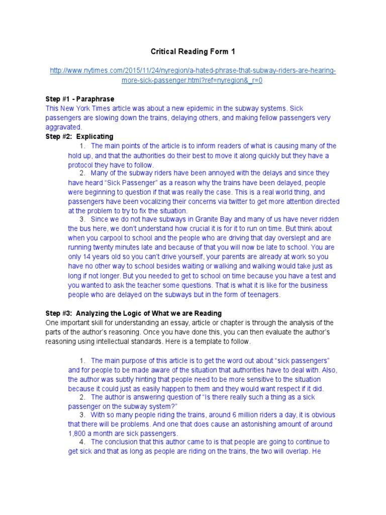 Critical Reading Form 1: More-Sick-Passenger - Html?ref Nyregion& - R 0 ...