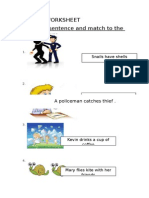 Reading Worksheet - Match Sentences to Pictures