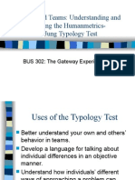 Types and Teams: Understanding and Using The Humanmetrics-Jung Typology Test
