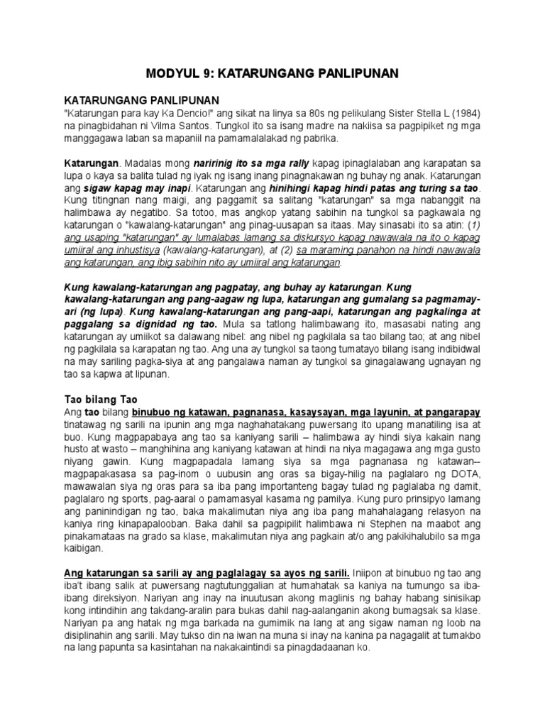 Modyul 9 Esp 9 | PDF