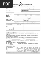 Canara Bank Netbanking Application Form