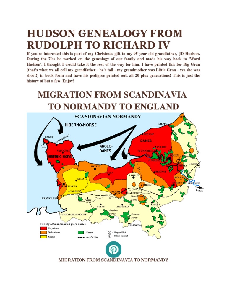 Hudson Family Genealogy Overview | PDF | William The Conqueror | Normans