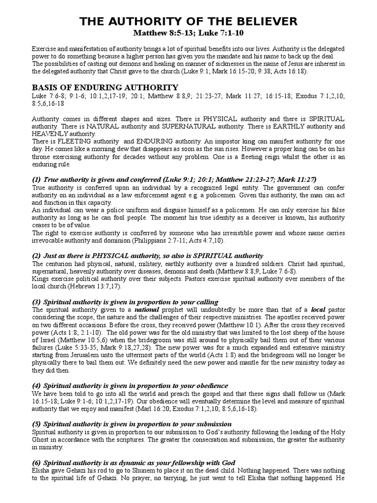 The Authority of The Believer PDF Acts Of The Apostles
