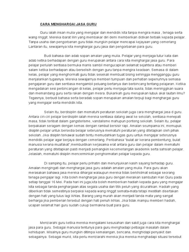 Cara Menghargai Jasa Guru Pdf