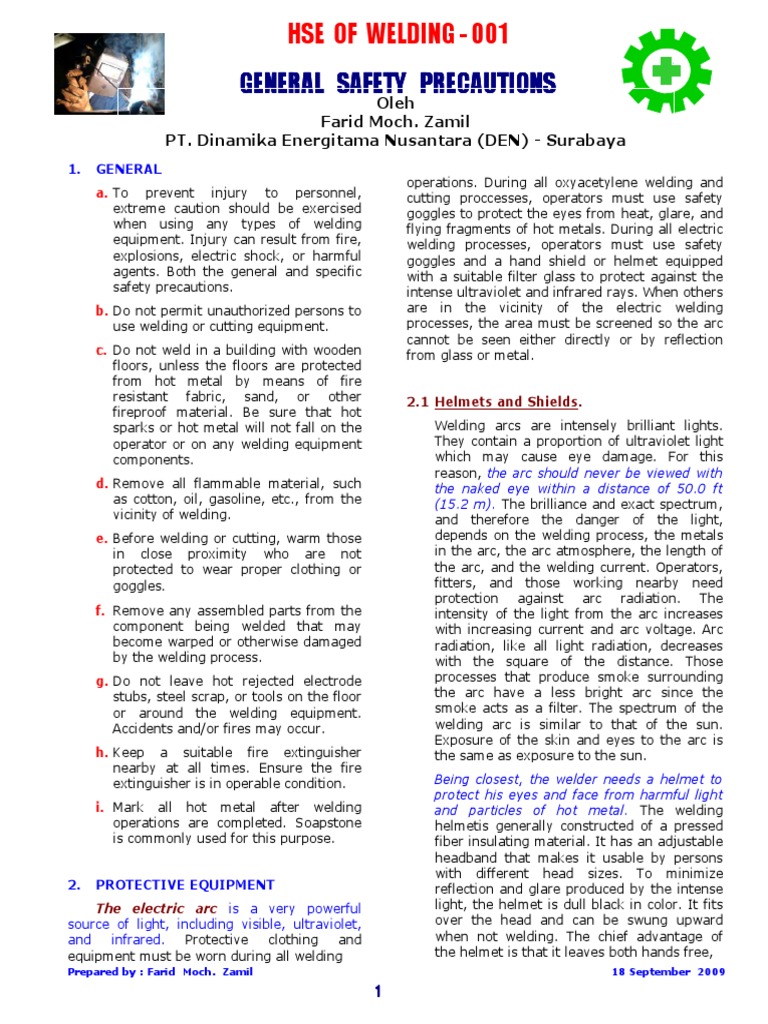 General Welding Safety Precautions Ventilation (Architecture) Welding