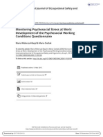 Monitoring Psychosocial Stress at Work: Development of The Psychosocial Working Conditions Questionnaire