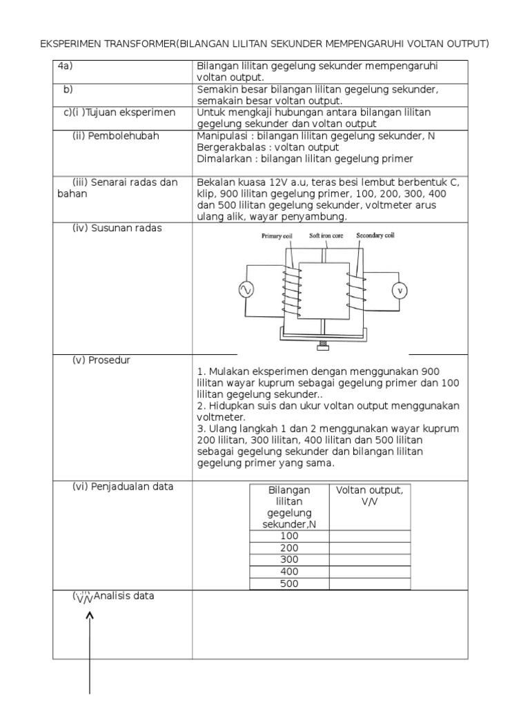 Eksperimen Transformer Pdf