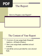 How to Write the Report