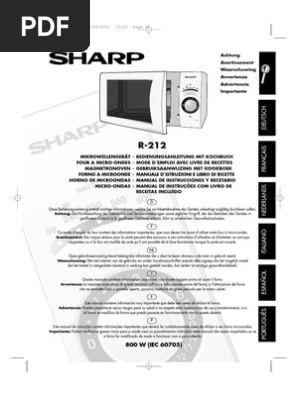 magnetron sharp r 212 pdf accueil cuisine