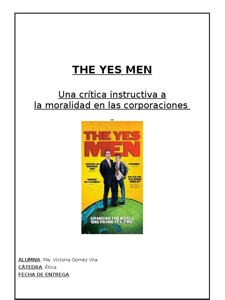 The Yes Men PDF Aristóteles Immanuel Kant