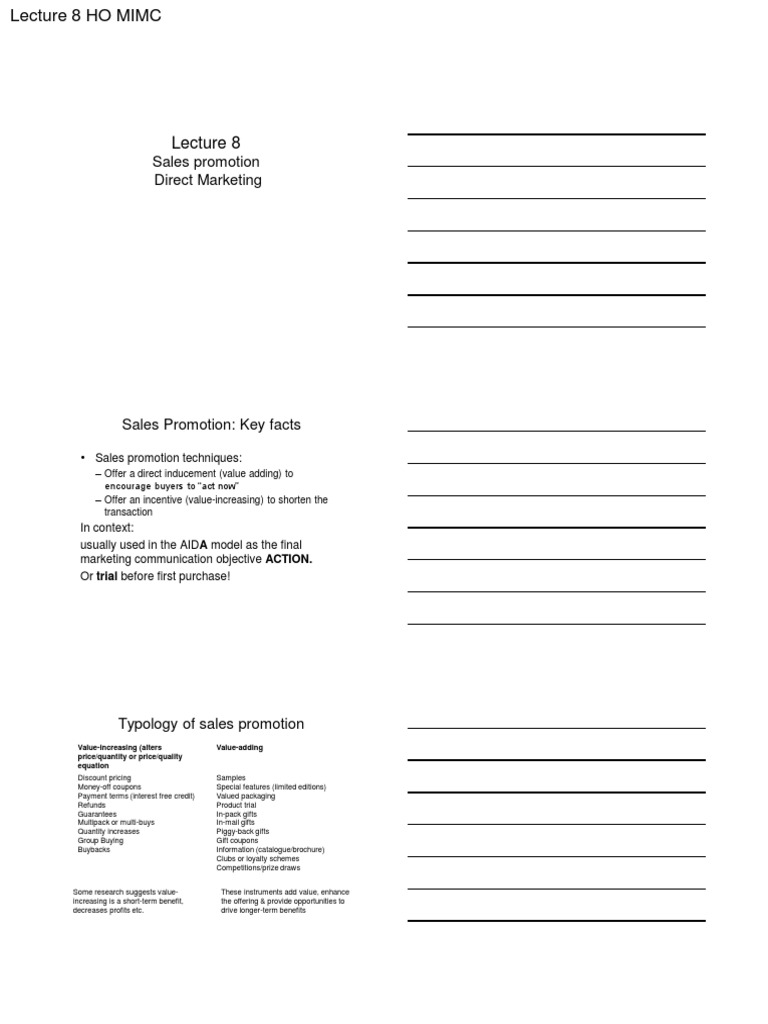 Sales Promotion and Direct Marketing Strategies | PDF | Direct ...