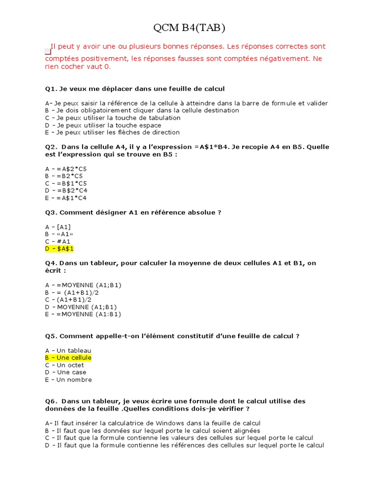 Comment Appelle T On Lelement Constitutif Dune Feuille De Calcul
