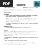 Unit Plan Lesson 1 Sunshine and Shadows