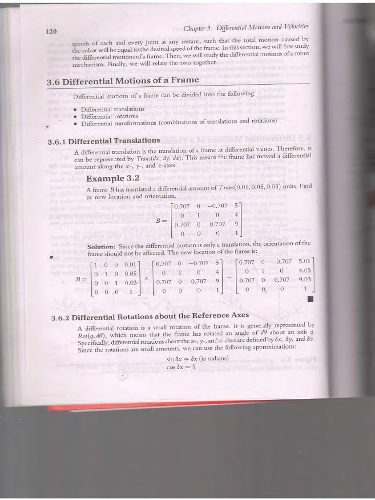 Differential Motion IR | PDF | Matrix (Mathematics) | Derivative