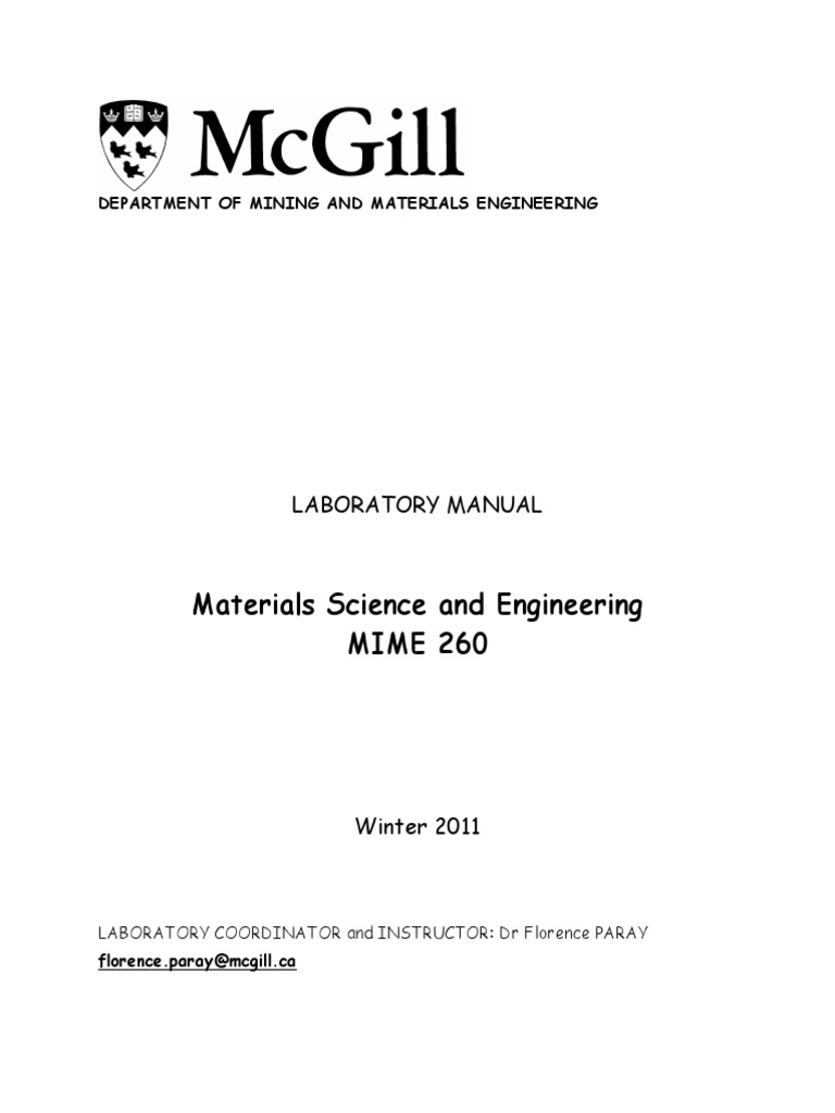 MIME 260 Laboratory Manual Overview | PDF | Elasticity (Physics ...