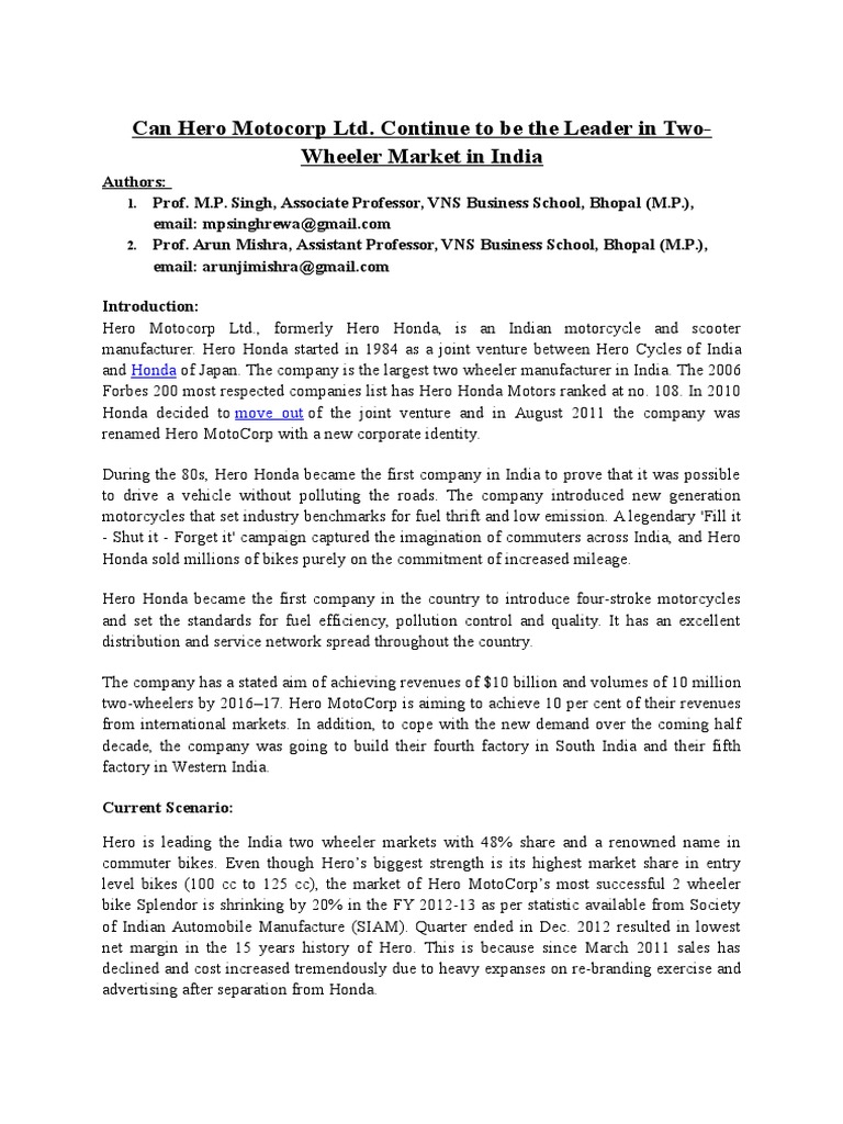 Hero honda joint venture ppt image
