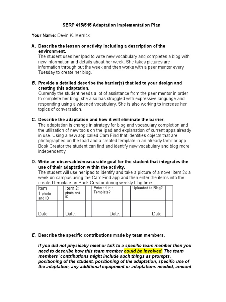 Implementation Plan | PDF | Mentorship | I Pad