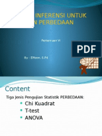 Statistik Inferensi Untuk Pengujian Perbedaan