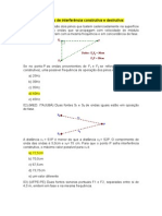 Exercícios de Interferência Construtiva e Destrutiva