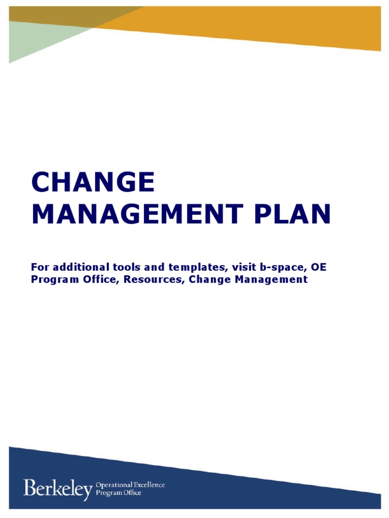 Change Management Plan | PDF | Leadership | Cognition