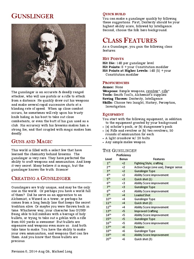 Gunslinger Advanced Class Guide – EKAD