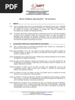 NOTA TÉCNICA CAE/DA/PGT - Nº 02/2014 