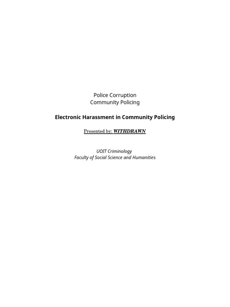 Electronic Harassment Law Enforcement PDF Police Torture