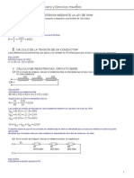 Ejercicios resueltos de electricidad: ley de Ohm, cálculo de resistencias y corriente