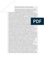 Sesiones de Comunicacion Para El Tercer Grado