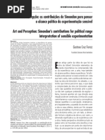 Arte e Percepção - As Contribuições de Simondon Para Pensar o Alcance Político Da Experimentação Sensível