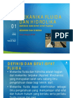 Mekanika Fluida Dan Hidrolika: Definisi Dan Sifat-Sifat Fluida Besaran Dan Dimensi