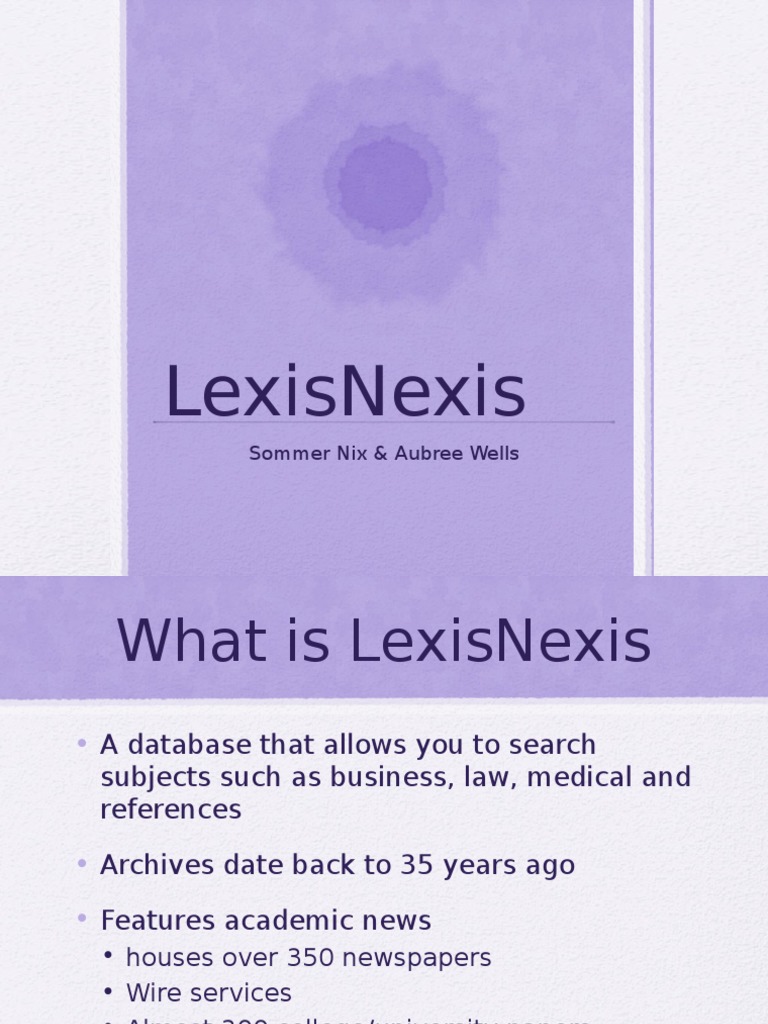 Overview of LexisNexis Database | PDF