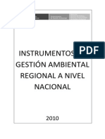 Instrumentos de Gestión Ambiental Regional a Nivel Nacional