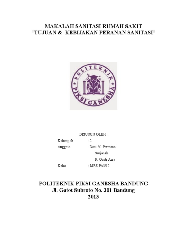 Makalah Sanitasi Rumah Sakit