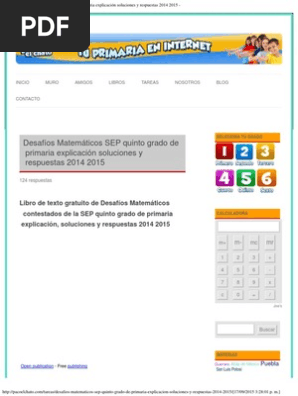 Desafios Matematicos Sep Quinto Grado De Primaria Explicacion Soluciones Y Respuestas 2015 2016 Bimestre 1 Fraccion Matematicas Matematica Elemental Libro de matematicas contestado de 5 grado. sep quinto grado de primaria