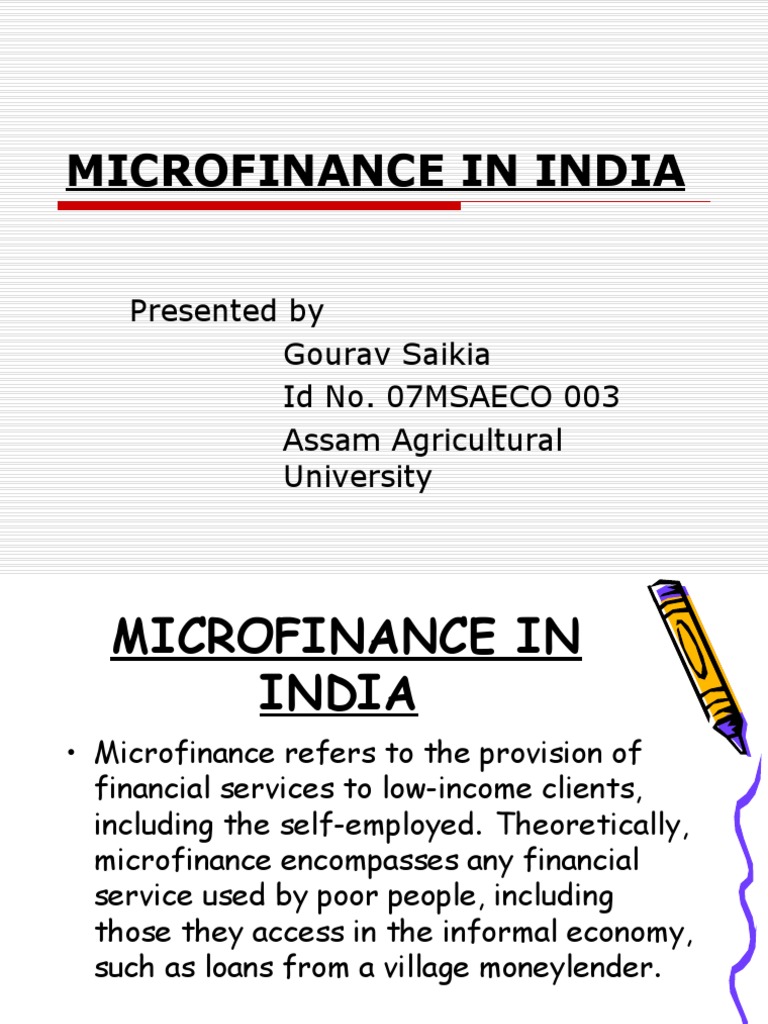 Micro Finance in India PDF Microfinance Loans
