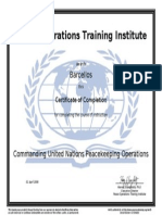 Commanding Un Peacekeeping Operations Certificate