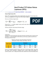 Metode Weighted Product WP Dalam Sistem Pendukung Keputusan