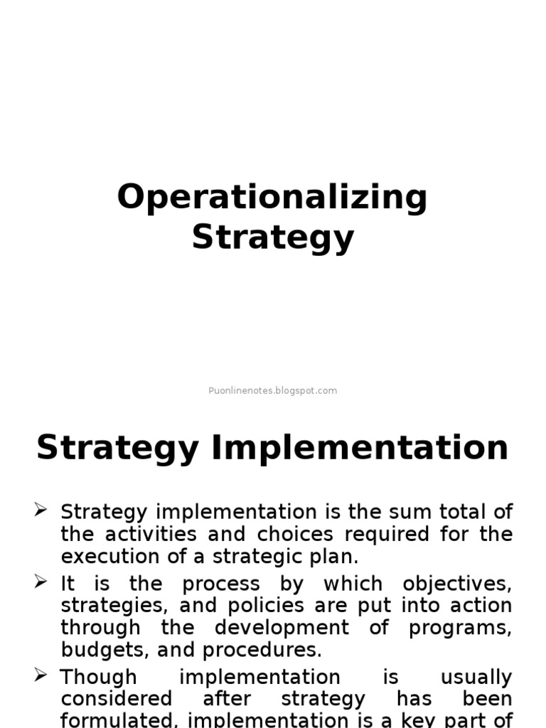 Strategy Implementation Essentials | PDF | Strategic Management | Policy