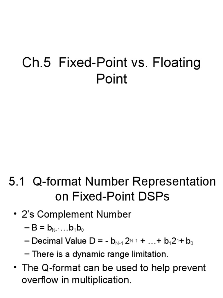 Fixed-Point vs Floating-Point in DSP | PDF | Digital Signal Processing ...