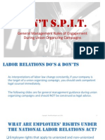 Don't S.P.I.T. -- General Management Rules of Engagement During Union Organizing Campaigns