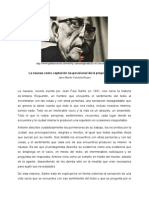 La náusea como captación no-posicional de la propia existencia